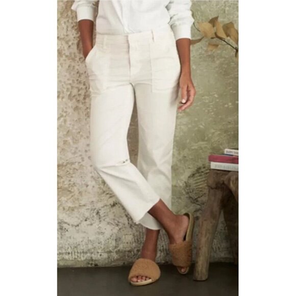 NEW Frank & Eileen Women’s Blackstone Crop Utility Pants in Chalk Size 4 - Picture 1 of 13